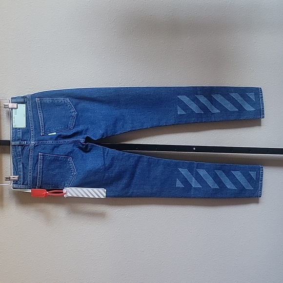 💥HP💥NWT Off White Diagonal Stripe Skinny Jean - Picture 5 of 9
